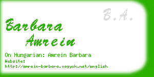 barbara amrein business card